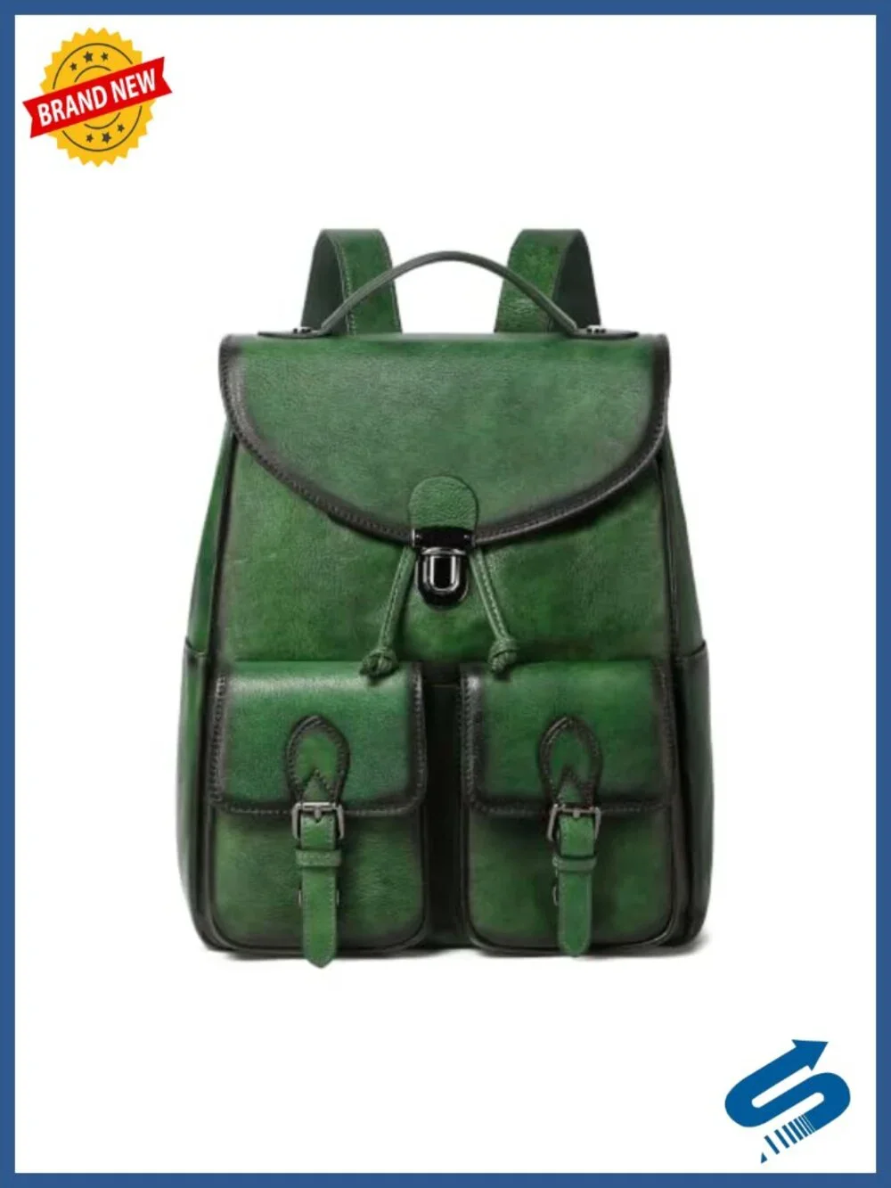 Vintage Genuine Leather Backpack Purse Rucksack Practical Daypack Bag